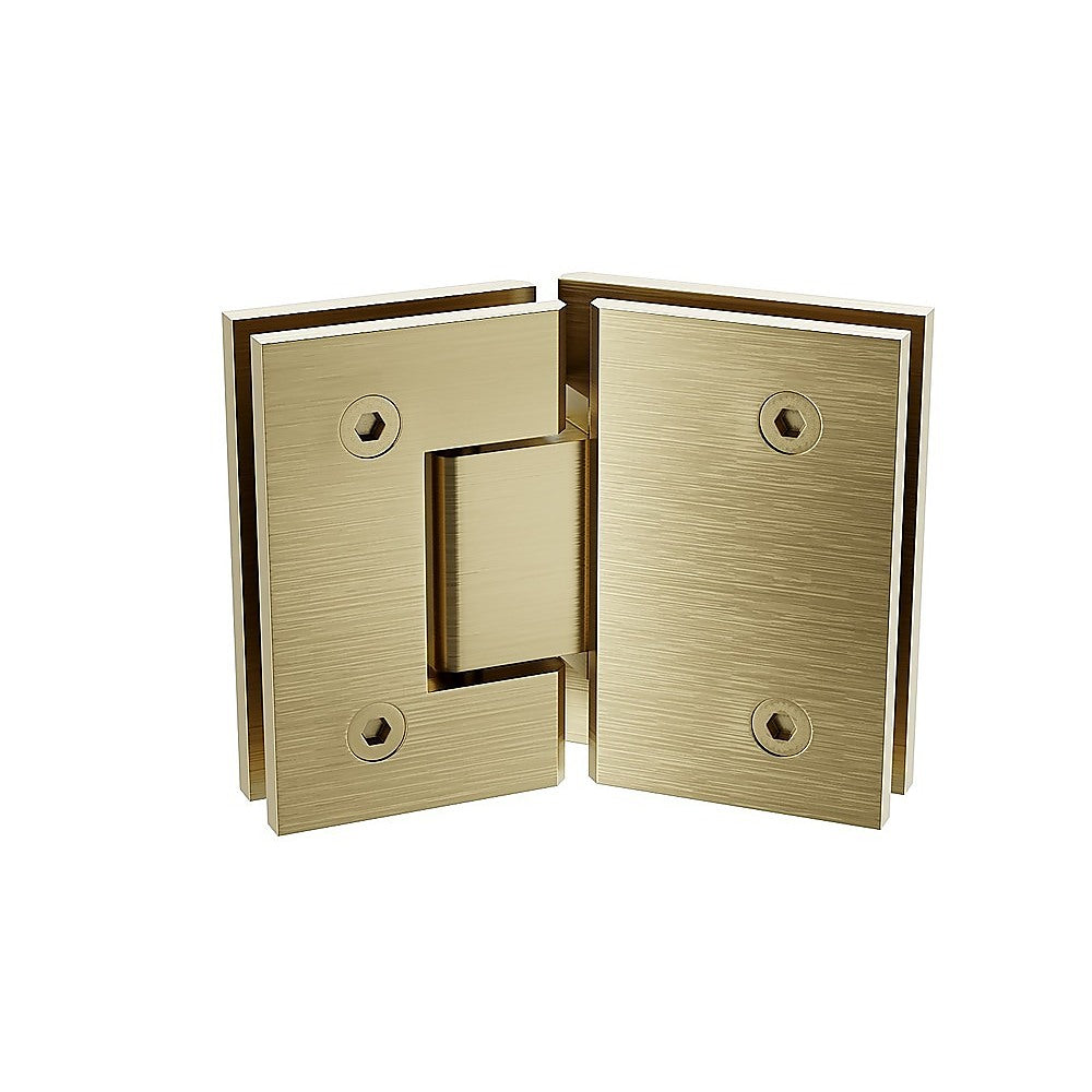 100cm Frameless Diamond Shower Screen – Gold F-Brackets Detailing with Durable SS Hinges