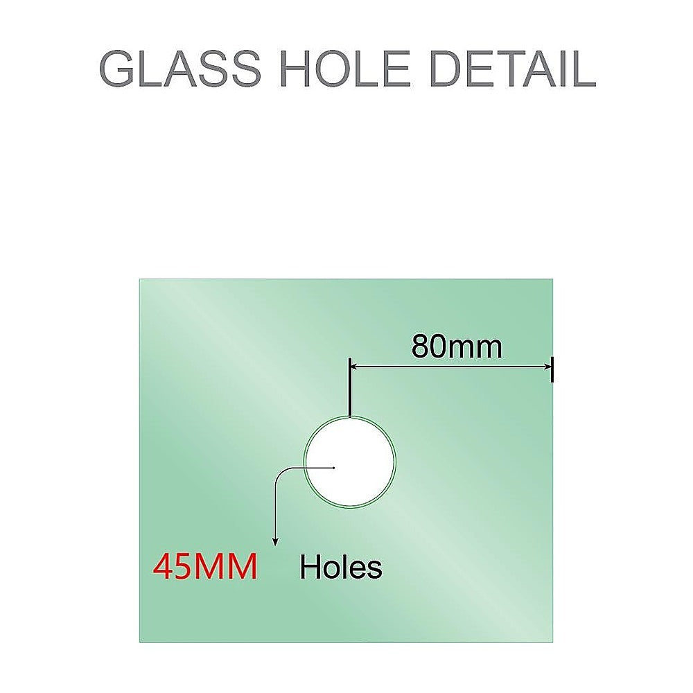 100cm Frameless Diamond Shower Screen – Gunmetal F-Brackets Detailing with Durable SS Hinges