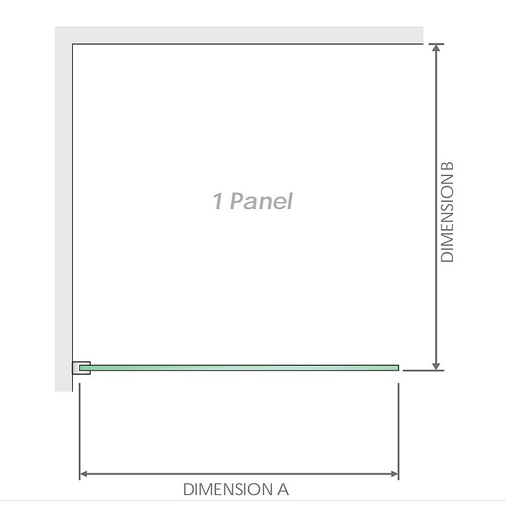 110x90cm Corner Frameless Shower Screen with Nickel Brackets and SS Hinges, Round Handle