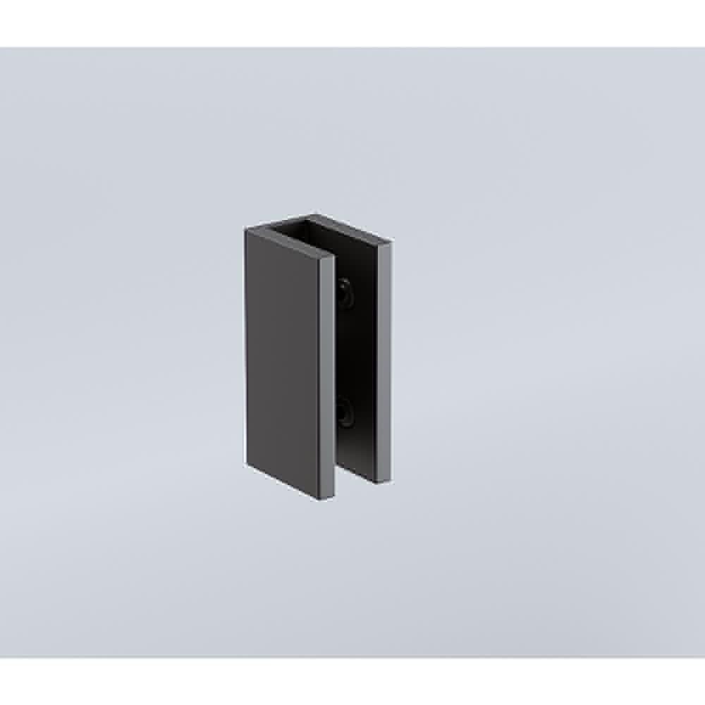 110x110cm Corner Frameless Shower Screen with Black Brackets and SS Hinges, Round Handle
