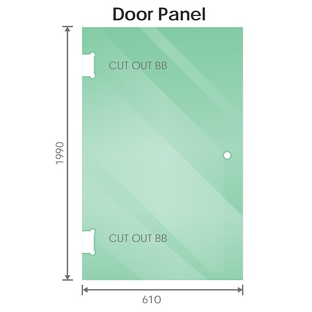 90x110cm Double Door Corner Shower with Nickel Brackets and SS Hinges, Round Handle