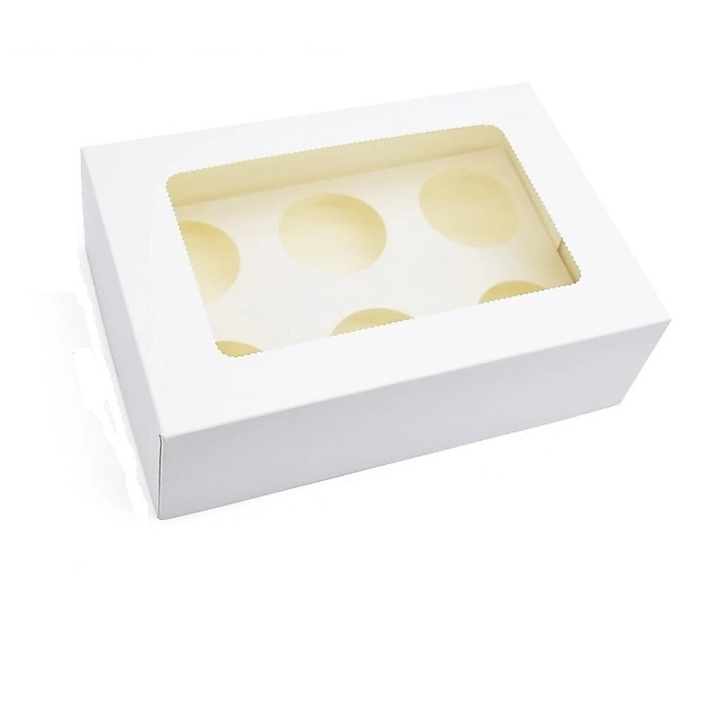 Cupcake Box 6 Holes Window Cake Party Favour 100 Boxes