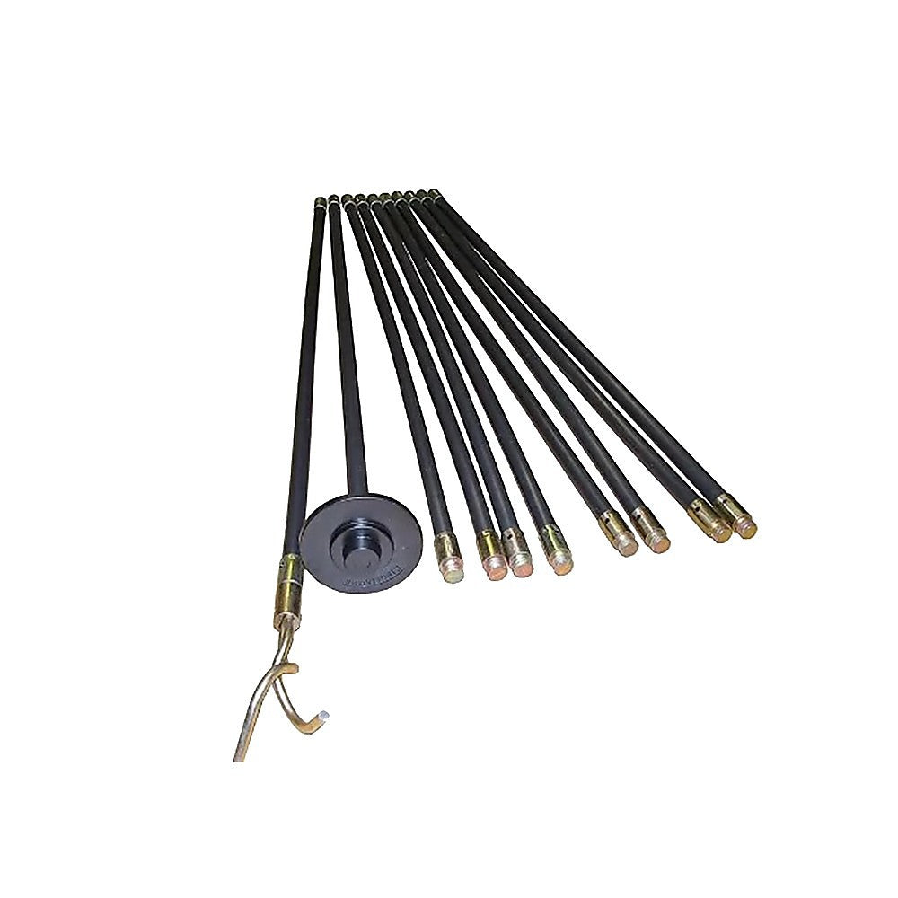 9m Drain Rod Set Kit Plunger Worm Scraper Cleaning Rods Rodding Carry Bag