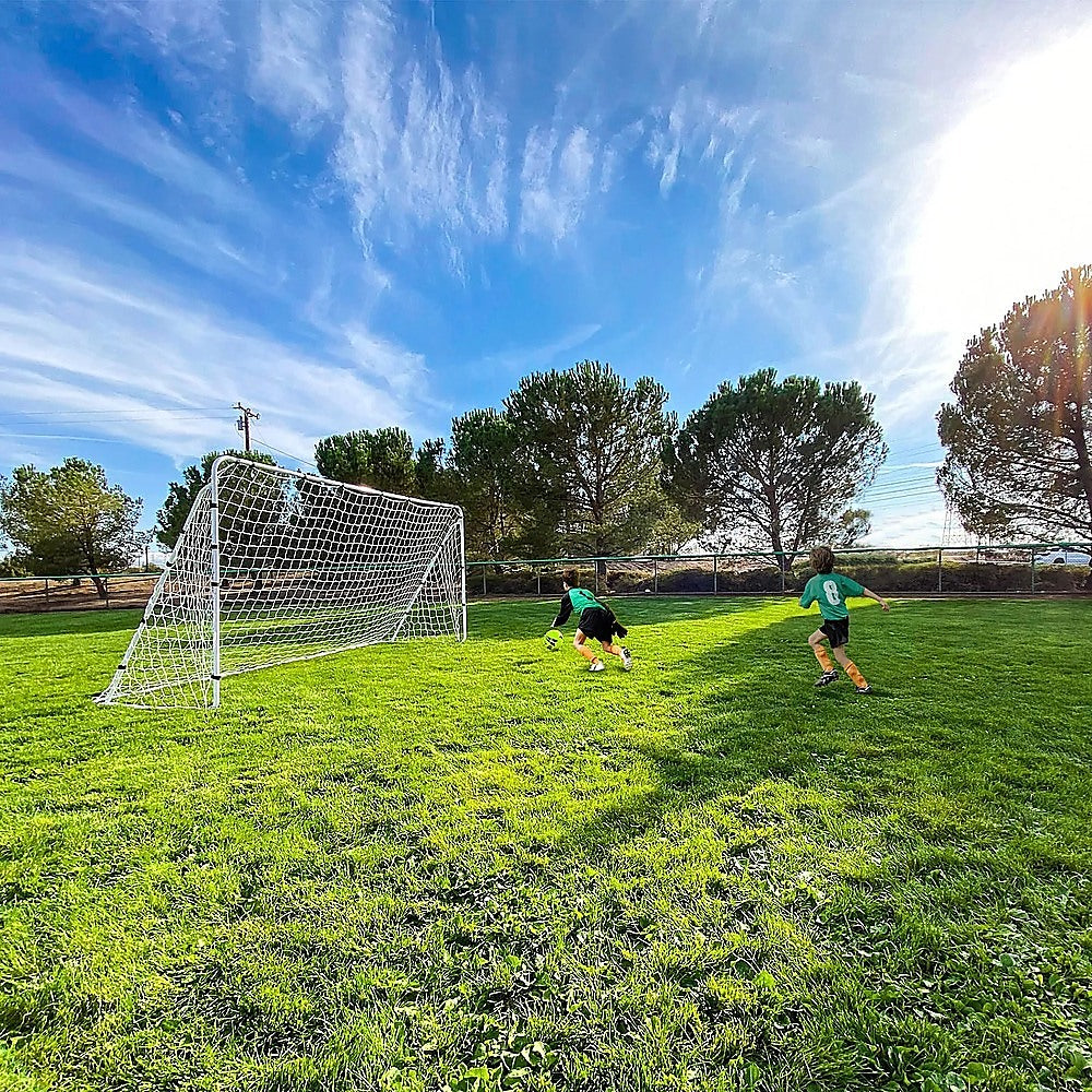 3.6m x 1.9m Portable Soccer Goal Net Steel Post Frame Backyard Football Training Set