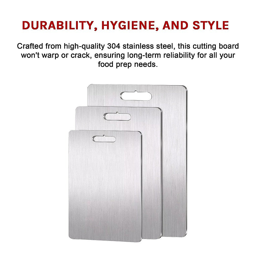 3 x 304SS Cutting Chopping Board Stainless Steel
