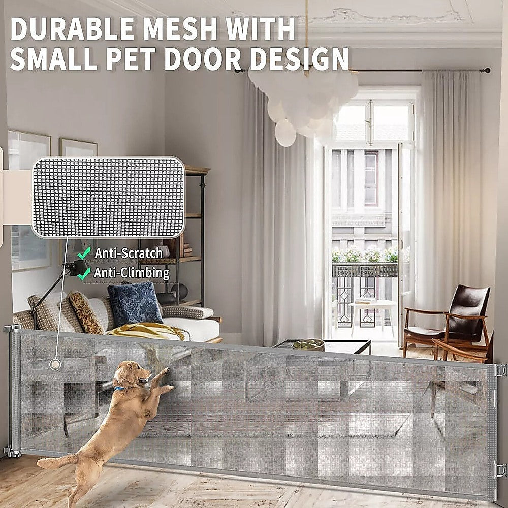 Retractable Baby Safety Fence Pet Stair Gate Barrier for Kids Dog Cat 3M