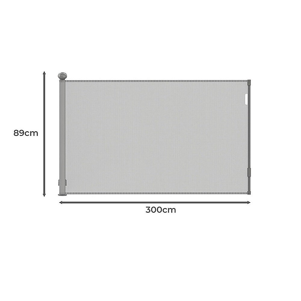 Retractable Baby Safety Fence Pet Stair Gate Barrier for Kids Dog Cat 3M