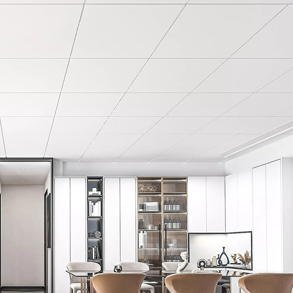 12x Smooth Drop Ceiling Tile 2ft x 2ft PVC Ceiling Panel