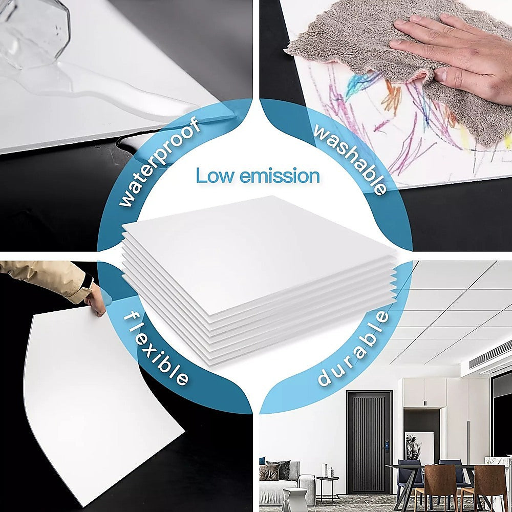 12x Smooth Drop Ceiling Tile 2ft x 2ft PVC Ceiling Panel