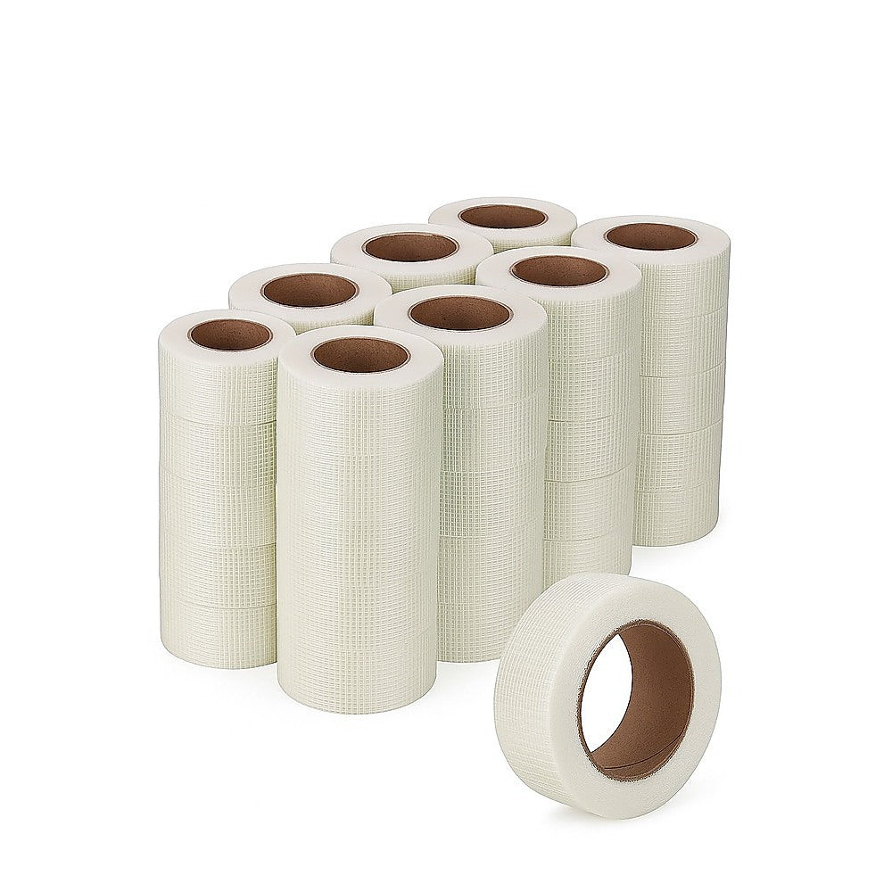 24-Pack Fibreglass Plasterboard Joint Tapes – 50mm x 90m Drywall Mesh Rolls