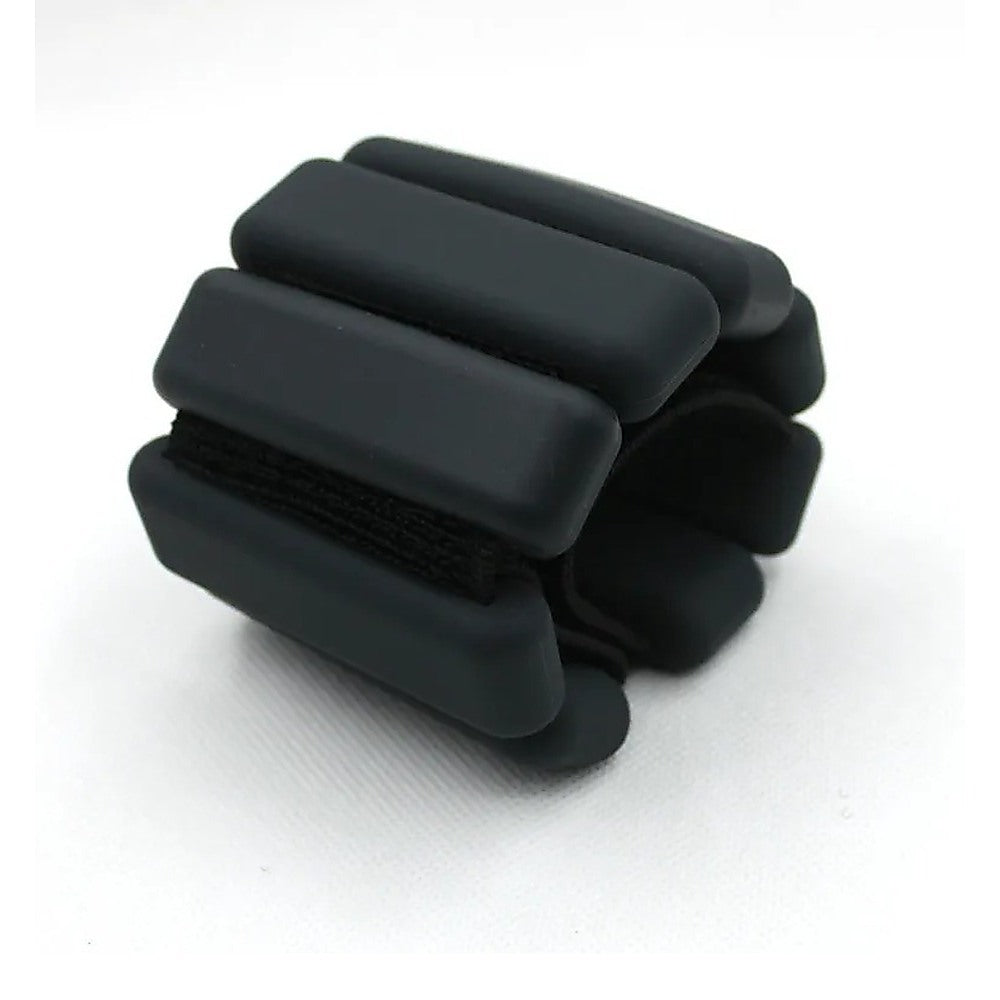 2-Piece Ankle & Wrist Weights – 2kg Pair Adjustable Workout Bangles (Black)
