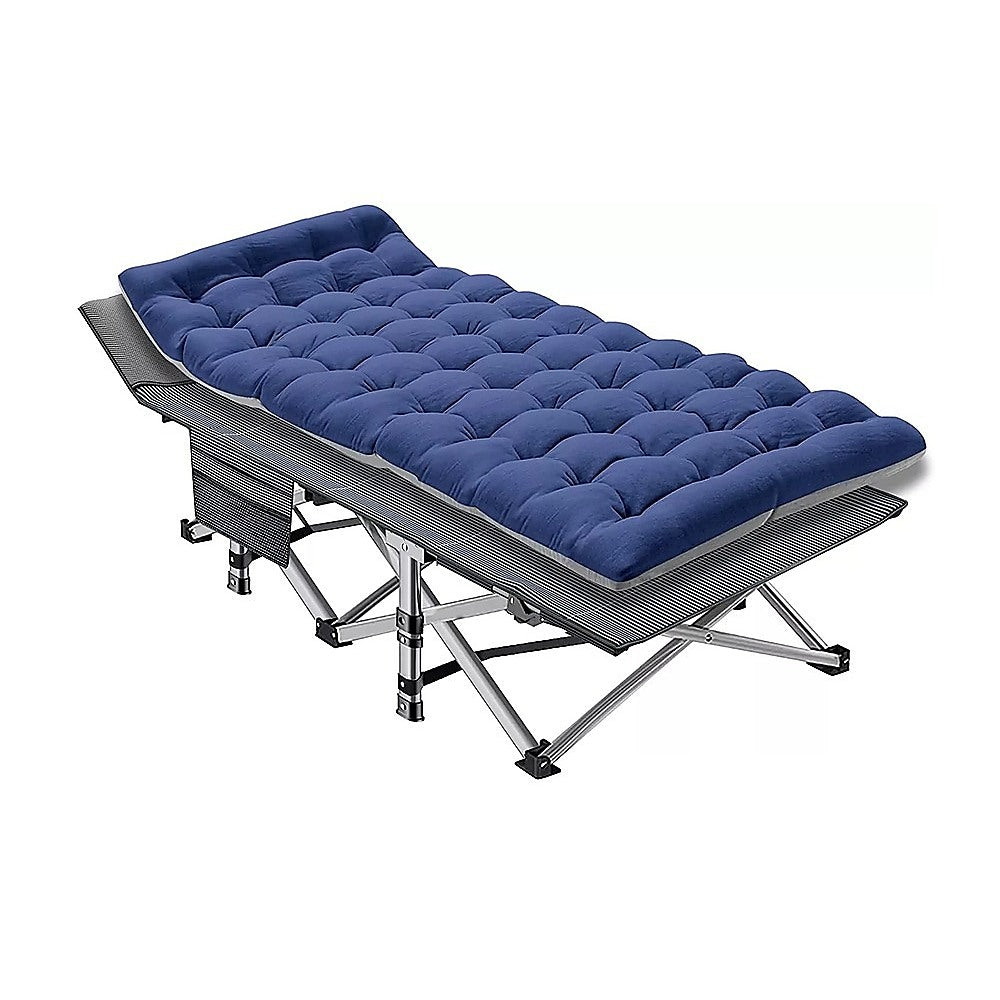 Camping Bed Elevated Cot with Mattress – Foldable Outdoor Sleeping Bed for Adults