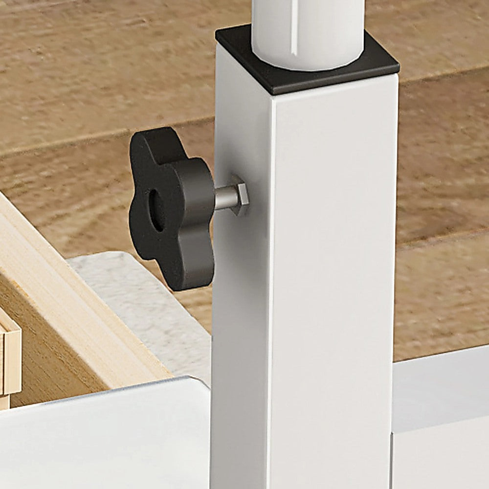 Height Adjustable Rolling Overbed Table – 60cm Mobile Computer & Study Desk on Wheels