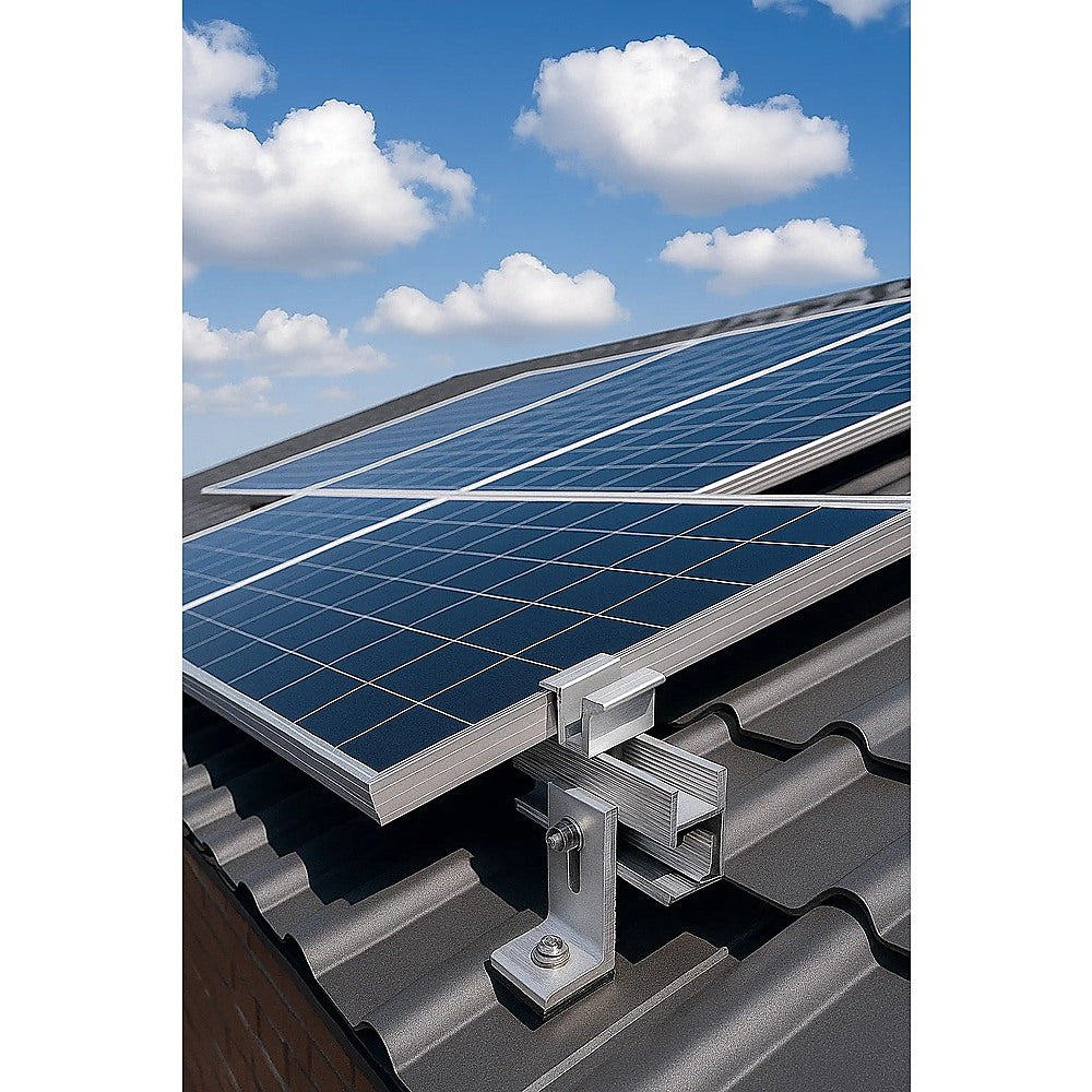 Universal Solar Panel Roof Mount Kit with Clamps – Brackets for RV, Home, Shed