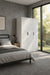 3 Door White Gloss Wardrobe – Black Handles, Hanging Rail & Shelves