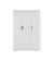 3 Door White Gloss Wardrobe – Gold Handles, Hanging Rail & Shelves