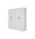 4 Door Wardrobe in White Gloss – Hanging Rail, Shelves & Black Handles