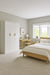 4 Door Wardrobe in White Gloss – Hanging Rail, Shelves & Gold Handles