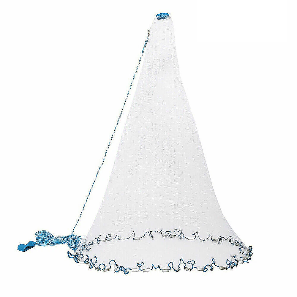 3m Nylon Fishing Cast Net – Quick Throw Mesh with Drawstring &amp; Chain Bottom Weights