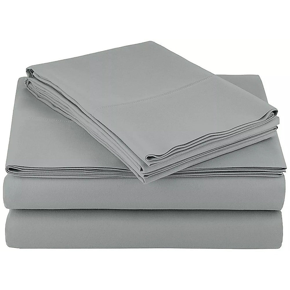 Double Bed Sheet Set – 1800 Series Microfiber, Deep Pocket, Soft &amp; Breathable, Grey