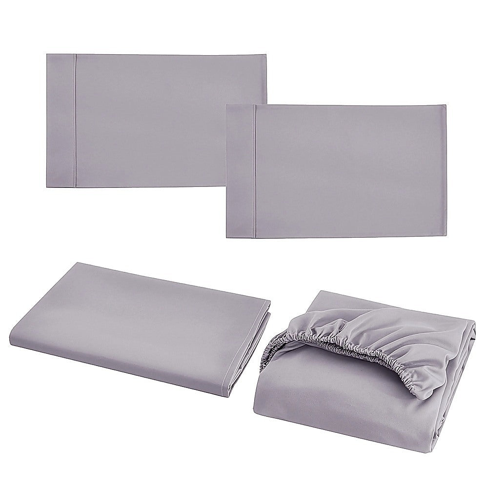 King Bed Sheet Set – 1800 Series Microfiber, Deep Pocket, Soft & Breathable, Grey