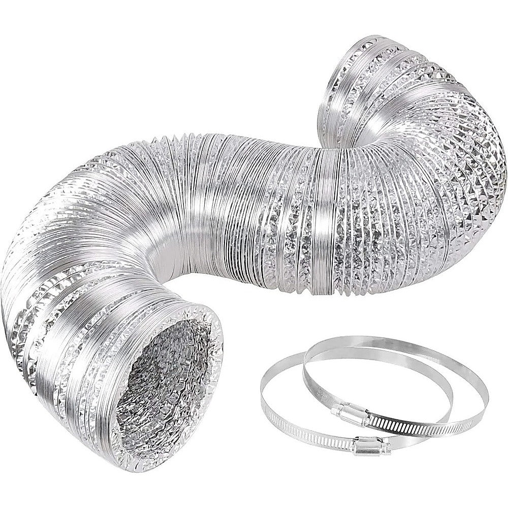 10.5cm x 7.6m Flexible Aluminium Air Duct – Dryer & HVAC Vent Hose