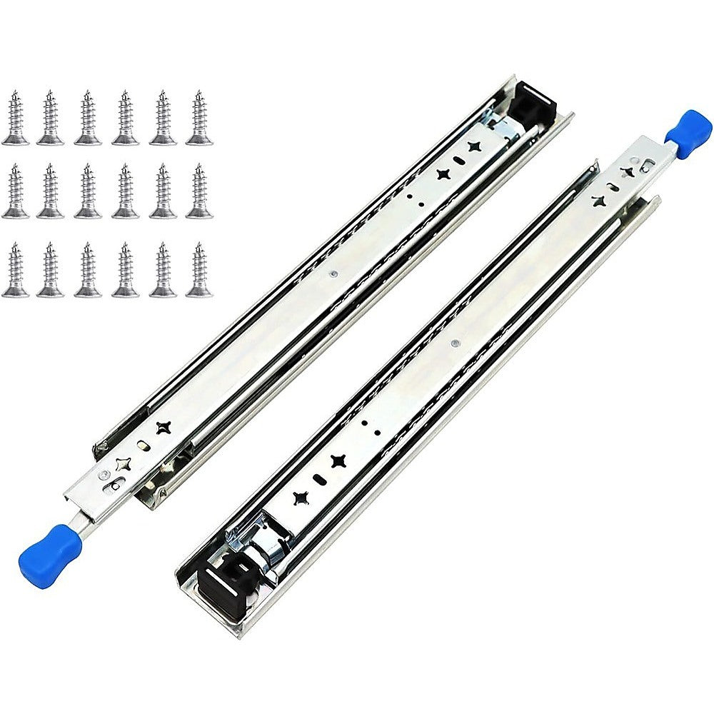 2 x 125kg Heavy Duty Locking Drawer Slides – Industrial Drawer Runners Pair