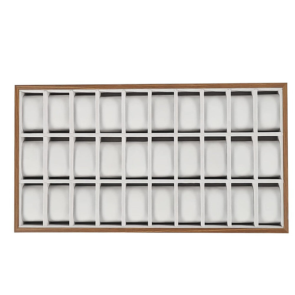 30-Grid Watch &amp; Jewellery Tray Organiser Display Case Holder – Velvet Drawer Insert