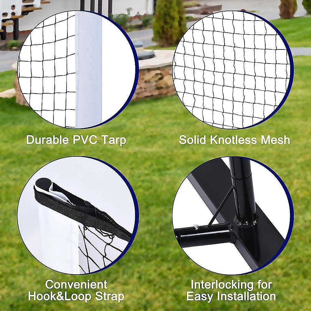 Portable 6.7m Pickleball Net Set – Heavy Duty Metal Frame with Wheels