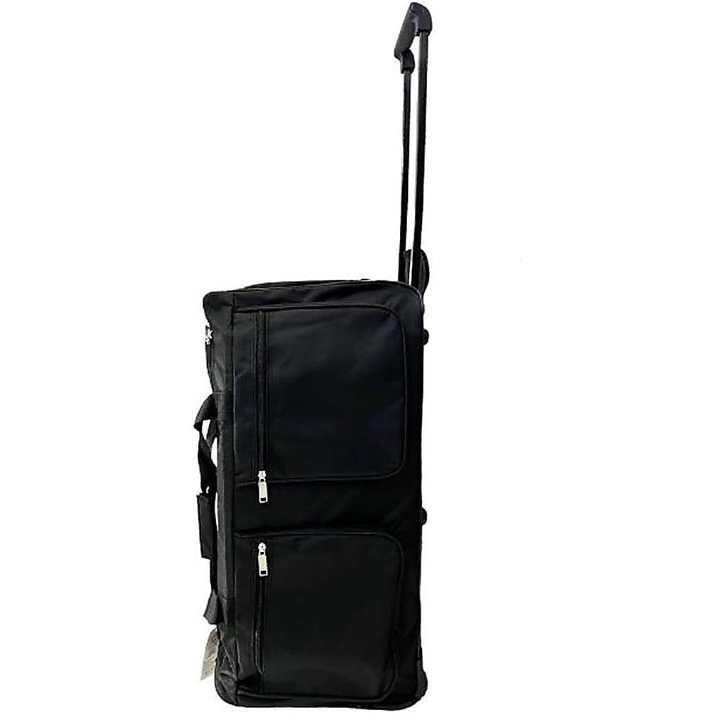 Large Black Wheeled Travel Duffle Bag – Rolling Luggage Trolley
