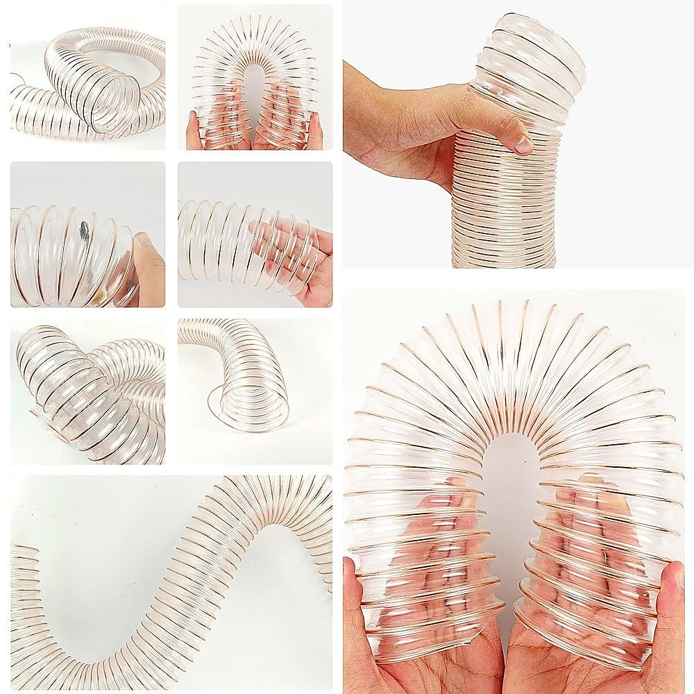 2m PU Flexible Ducting Hose – Clear Ventilation & Dust Extraction Tube for Woodworking & Fume Control