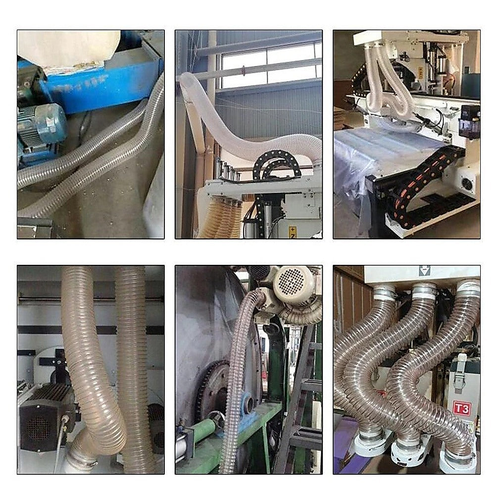 2m PU Flexible Ducting Hose – Clear Ventilation & Dust Extraction Tube for Woodworking & Fume Control