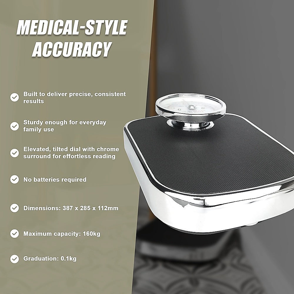 Medical Style Bathroom Scales – Large Analogue Dial, Heavy-Duty Mechanical Scale