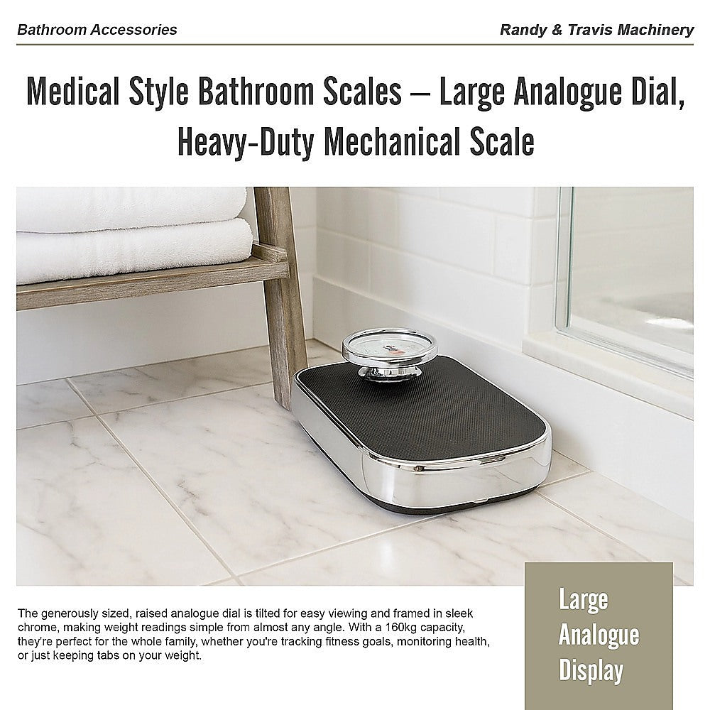 Medical Style Bathroom Scales – Large Analogue Dial, Heavy-Duty Mechanical Scale