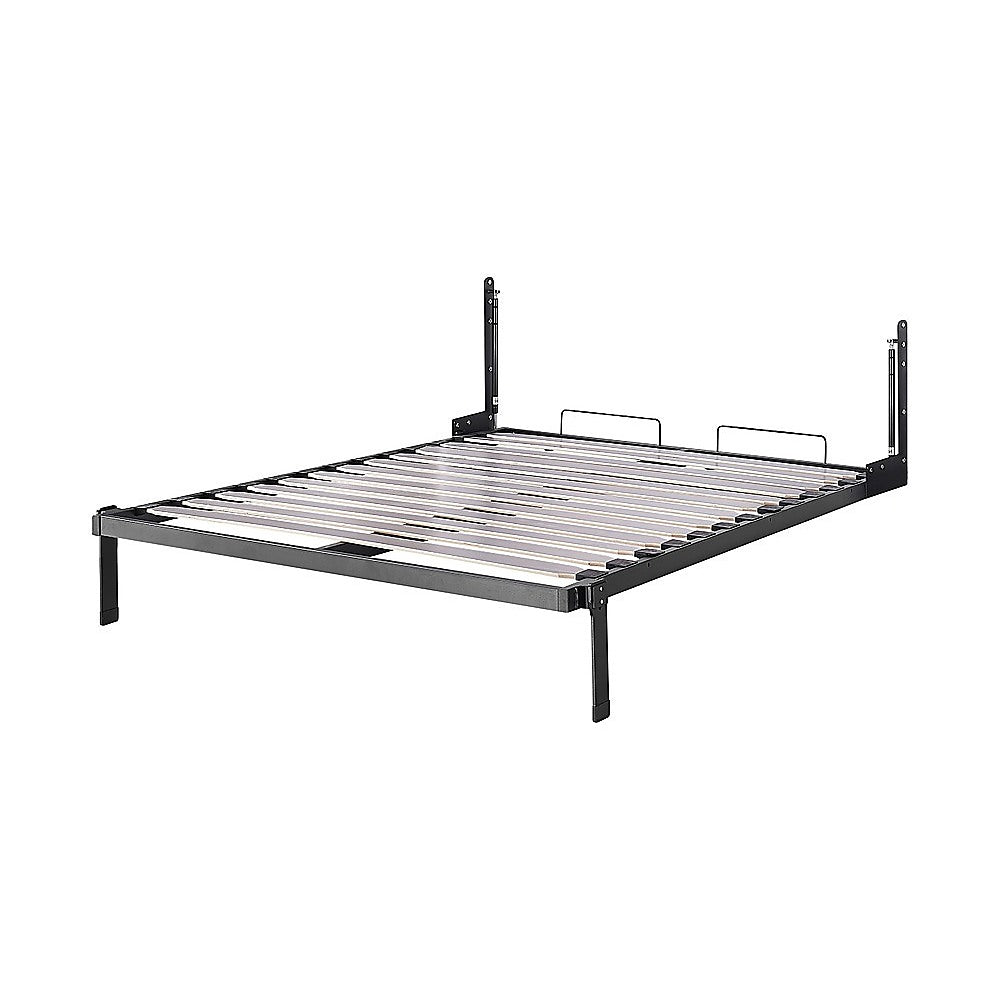 Double DIY Wall Bed Hardware Kit with Silver handle – Frame & Mechanism for Custom Build