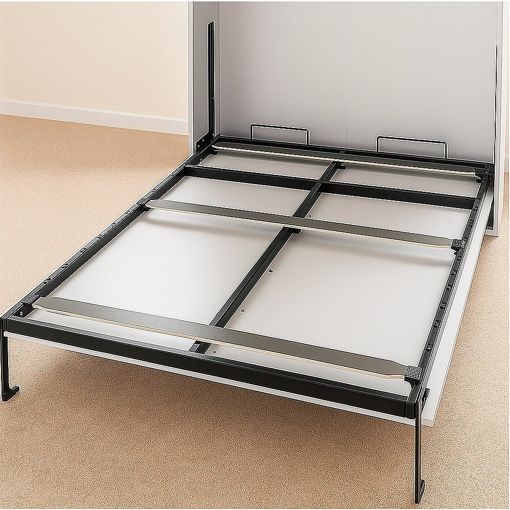 DIY Space Saving Double Wall Bed Cabinet – Murphy Bed Kit with Steel Frame & Hardware