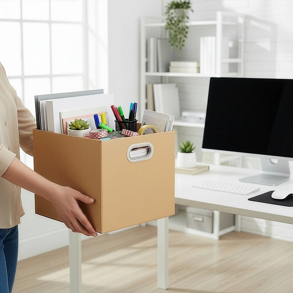 10Pcs Corrugated Cardboard Storage Boxes – Multi-Purpose Organising Cartons