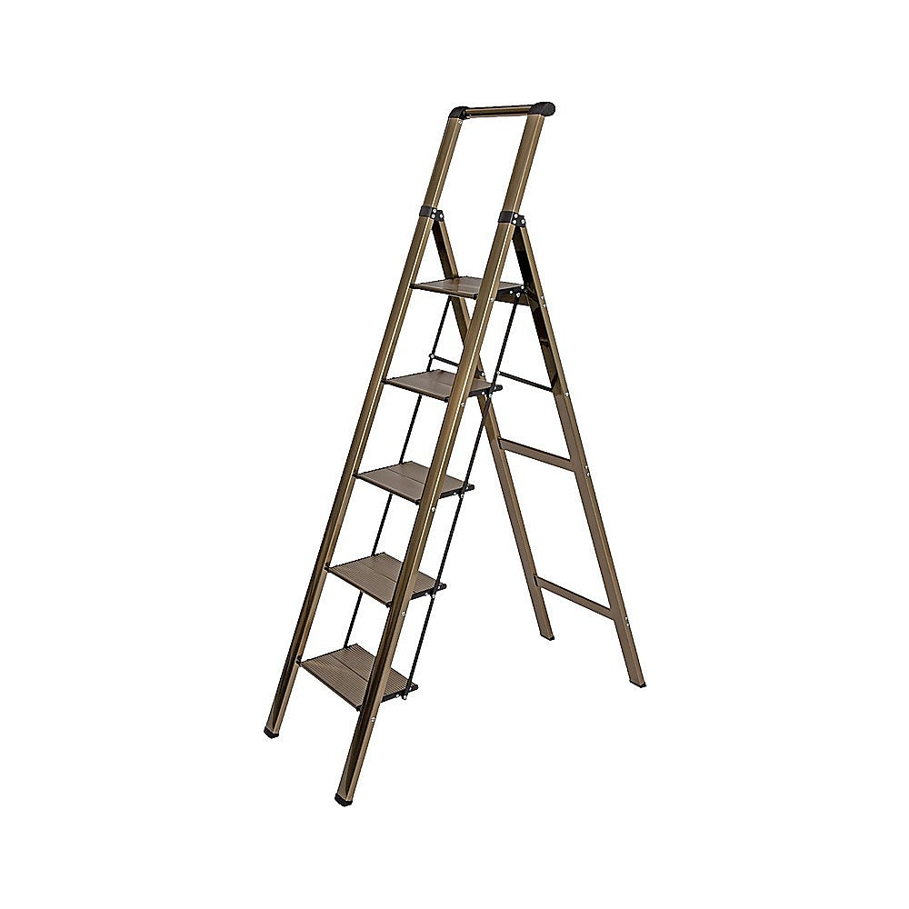 5 Step Ladder – Foldable Lightweight Aluminium with Anti-Slip Pedals