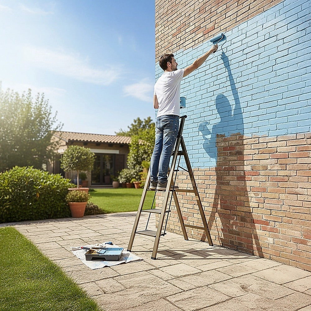5 Step Ladder – Foldable Lightweight Aluminium with Anti-Slip Pedals