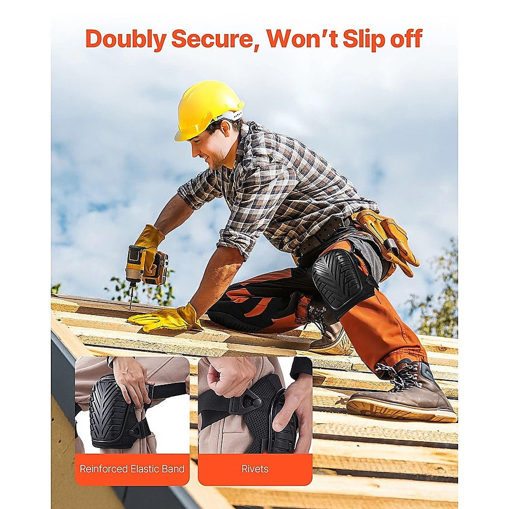 Heavy Duty Work Knee Pads – Construction Safety Pads with Soft Foam & Gel Cushion for All-Day Comfort