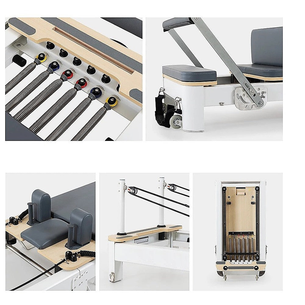 Folding Pilates Reformer Machine – Workout Bed for Home Gym Stretch, Fitness & Full Body Exercise Training