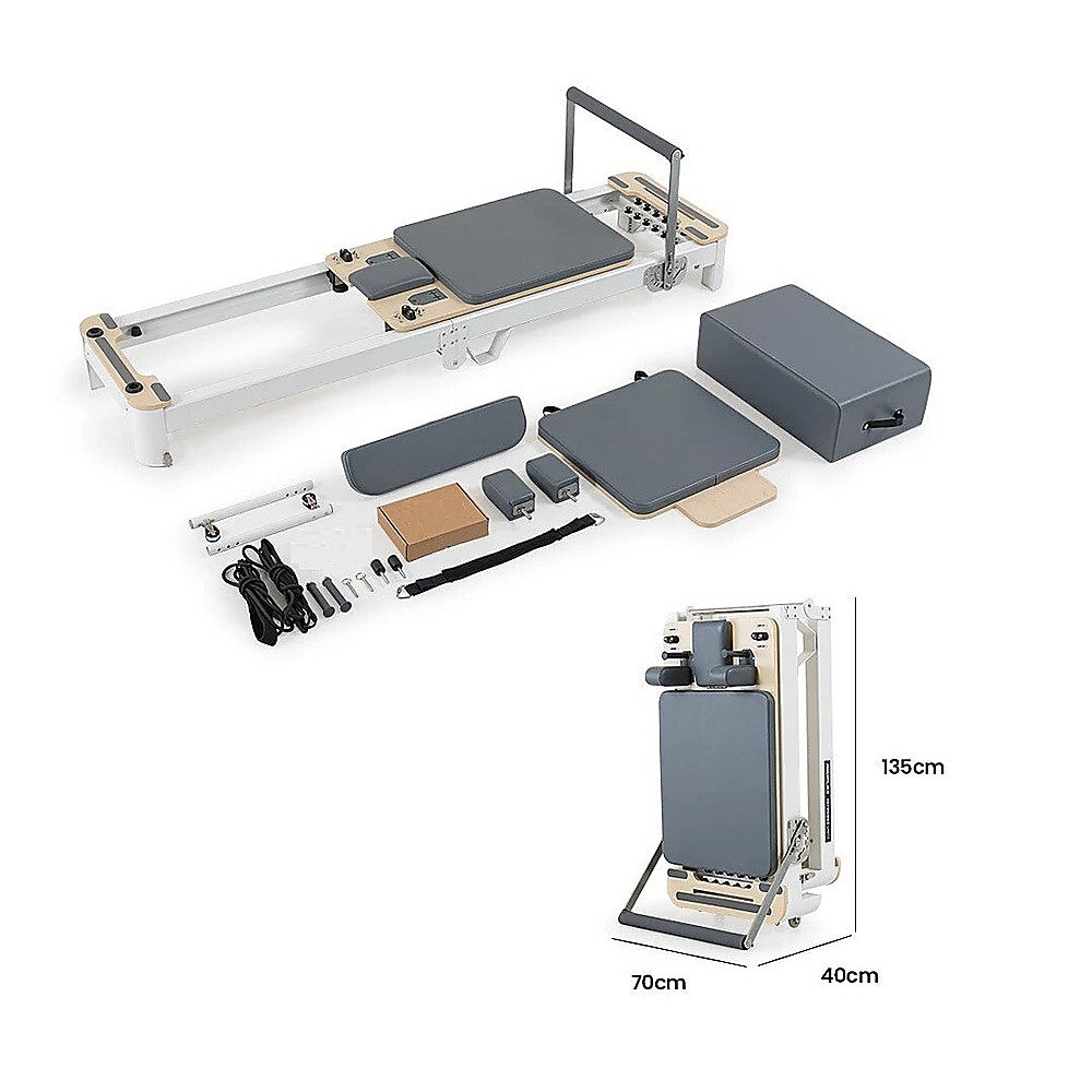 Folding Pilates Reformer Machine – Workout Bed for Home Gym Stretch, Fitness & Full Body Exercise Training