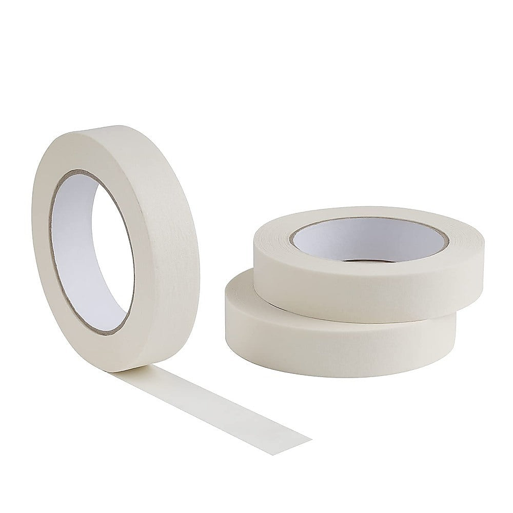 72 x White Masking Tape Rolls – 24mm x 50m Painters Adhesive Tape for Painting