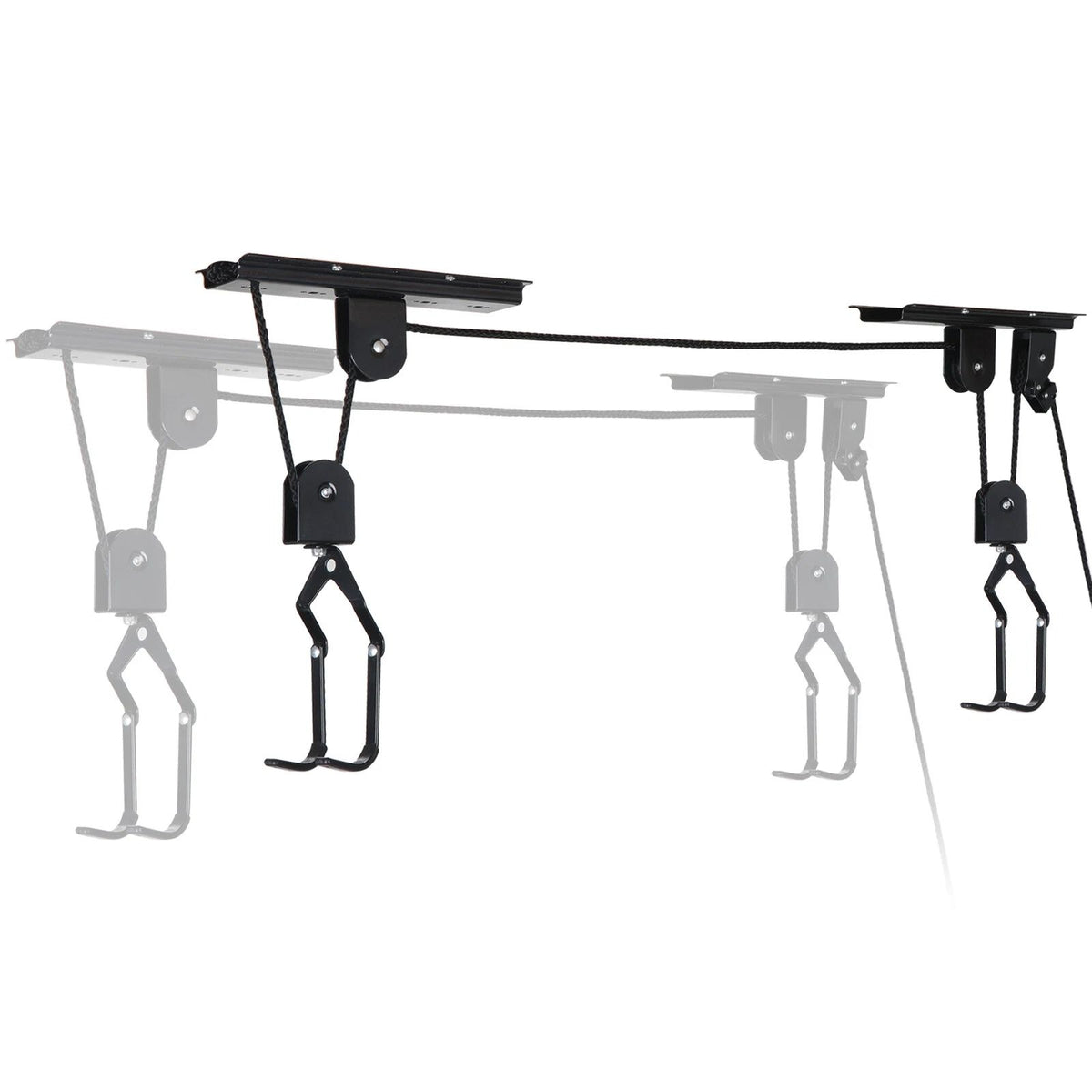 Heavy Duty Bike Hoist Pulley Lift – Garage Ceiling Bicycle Storage Rack w/ Lock