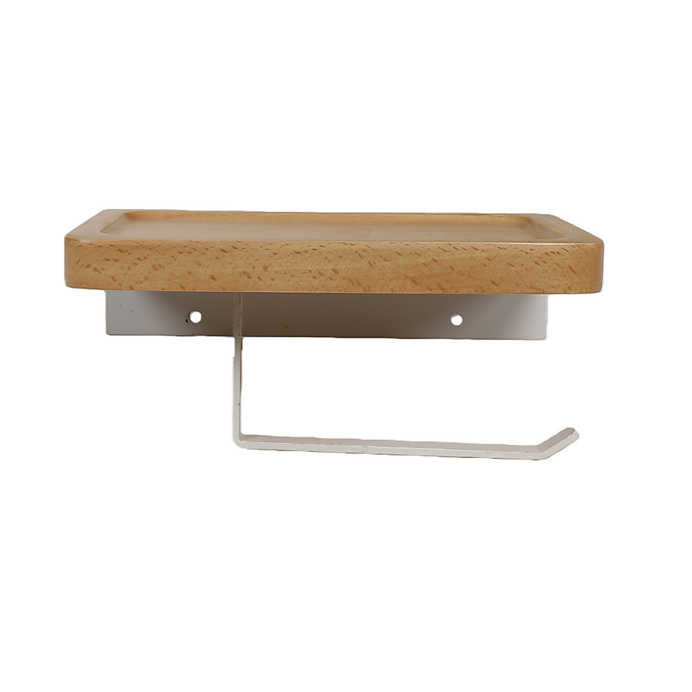 Toilet Paper Holder with Shelf Wall Mounted Bathroom Storage