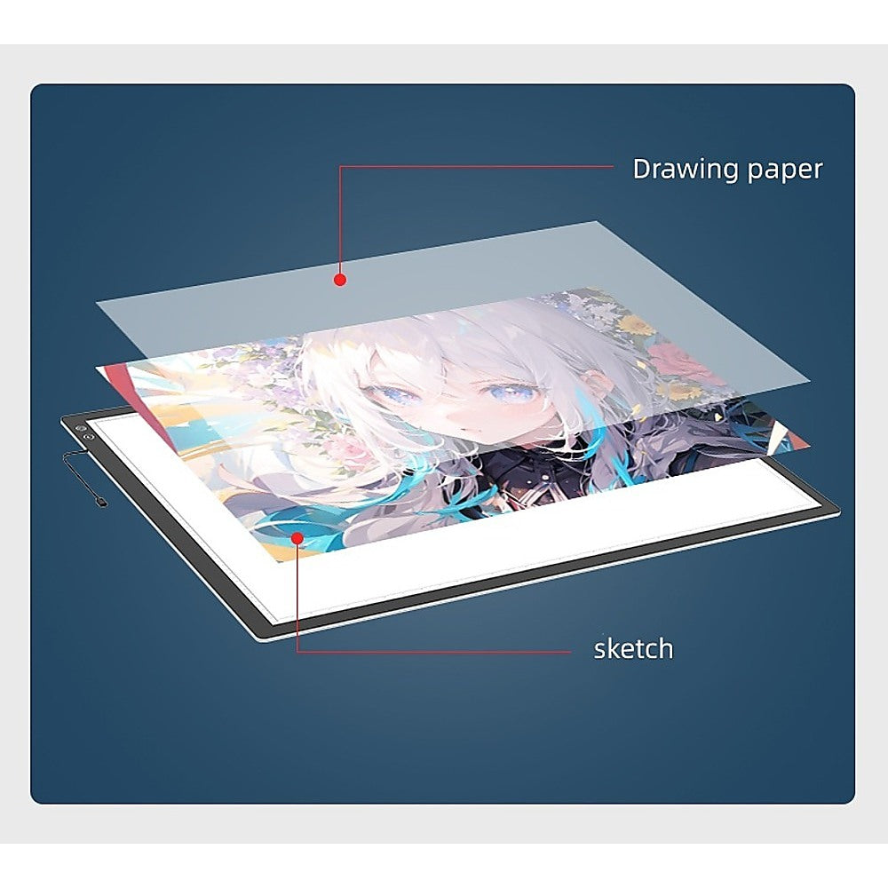 A2 LED Light Box for Drawing, Calligraphy & Tracing Artists Pad