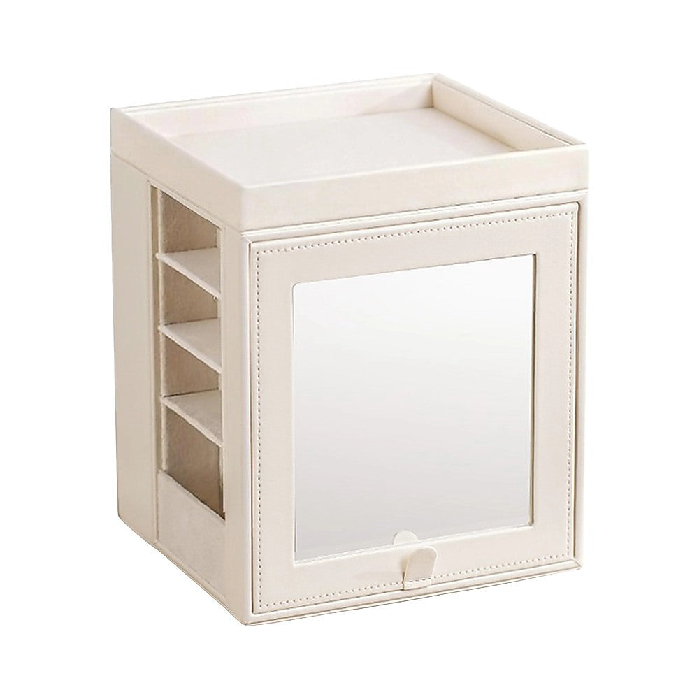 Rotating Organiser Box with Mirror Jewellery Storage for Dressing Table