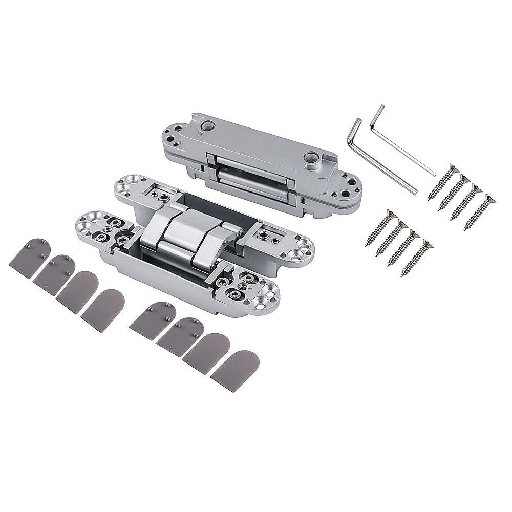 Hidden Door Hinges 180° Heavy Duty 3D Adjustable Silver 40kg