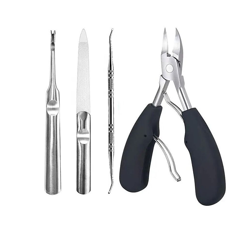 Professional Toenail Clippers Set for Thick and Ingrown Nails with Stainless Steel Podiatrist Precision Tools