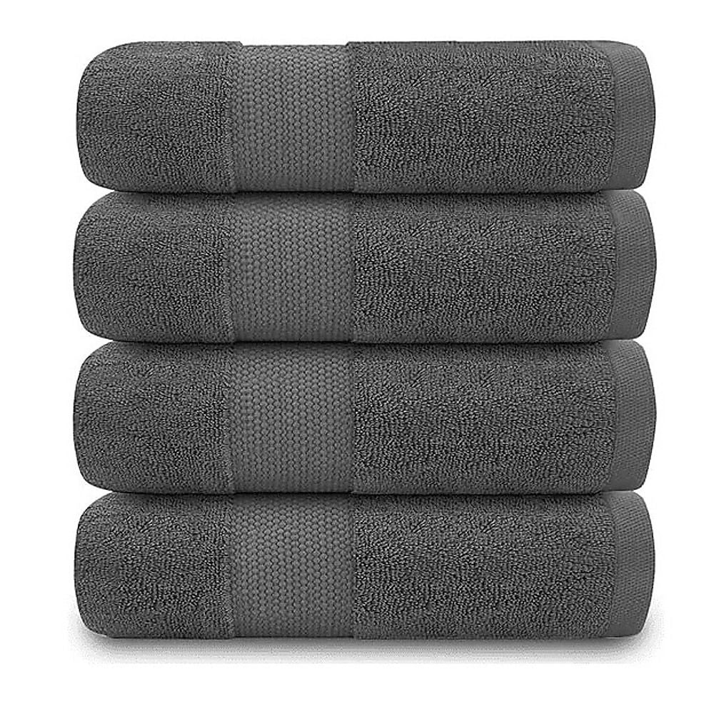 Bath Towels 700 GSM Grey Luxury Cotton Hotel Towel 27x54 4 Pack Super Absorbent Soft Drying Comfort